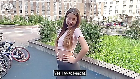 Sexy brunette hair gets fucked in a creampie